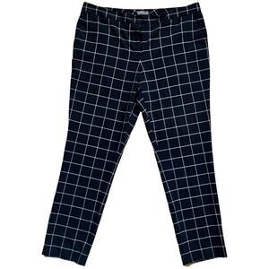 Vince Camuto Black White Squares Dress Pants Straight sz 12 Checkered Windowpane